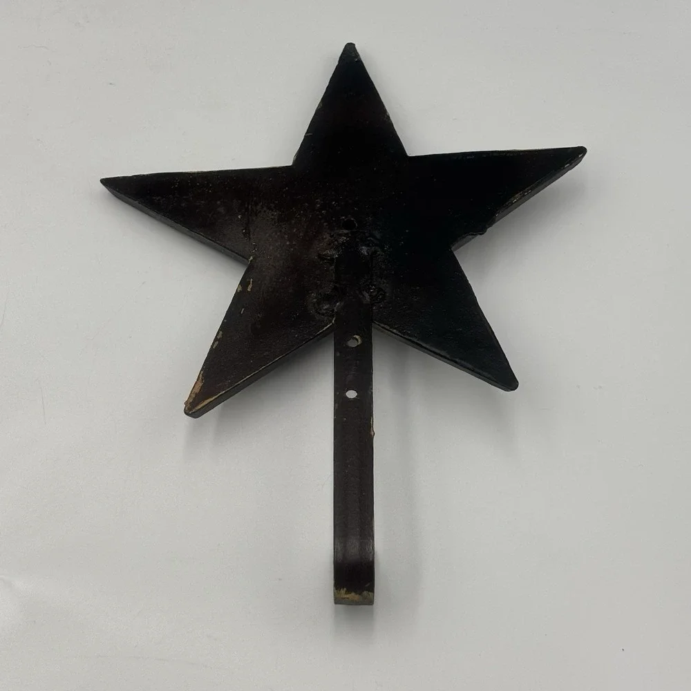 Western Cowboy theme Rustic Vintage Cast Iron Star Shape Wall Hook Hanging Decor